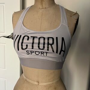 Victoria Sport White/Light Gray Sports Bra